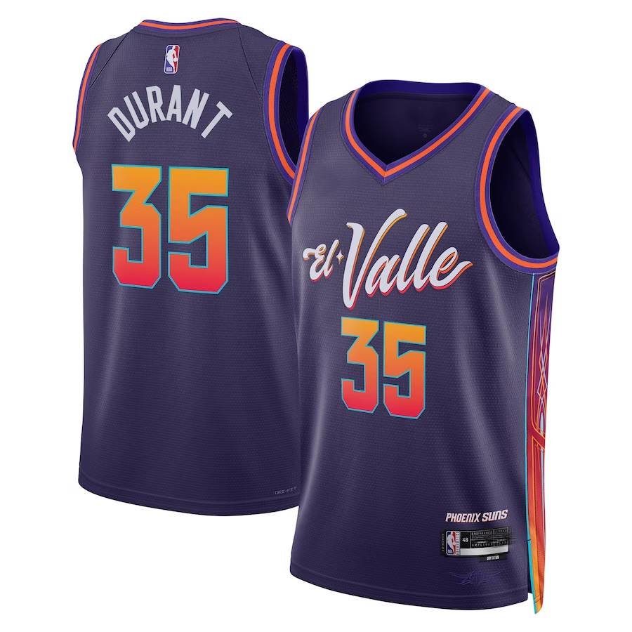 Баскетбольная майка NBA Финикс Санс № 35 Кевин Дюрант фиолетовая El Valley swingman  фото 1 &mdash; FormaBasket