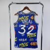 Баскетбольная майка NBA серия SLAP STICKER Орландо Меджик № 32 Шакил ОНил синяя swingman RETRO фото 3 &mdash; FormaBasket