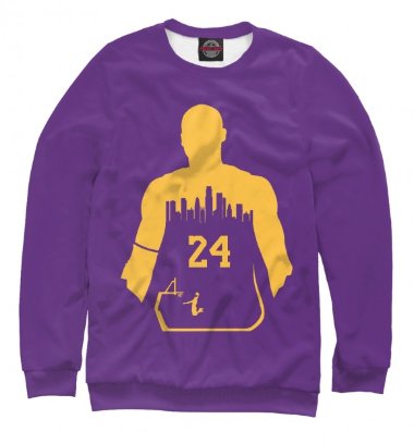 свитшот кофта НБА Лос-Анджелес Лейкерс фиолетовая Mamba silhouette &mdash; FormaBasket