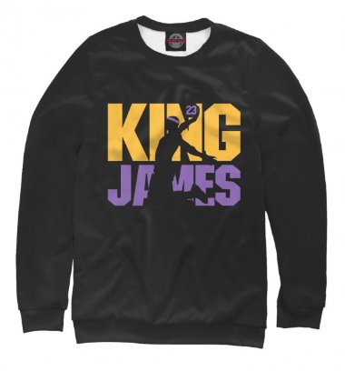 свитшот кофта НБА Лос-Анджелес Лейкерс черная KING JAMES &mdash; FormaBasket