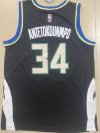 Баскетбольная майка NBA season Милуоки Бакс № 34 Яннис Адетокунбо черная 2023 swingman фото 3 &mdash; FormaBasket